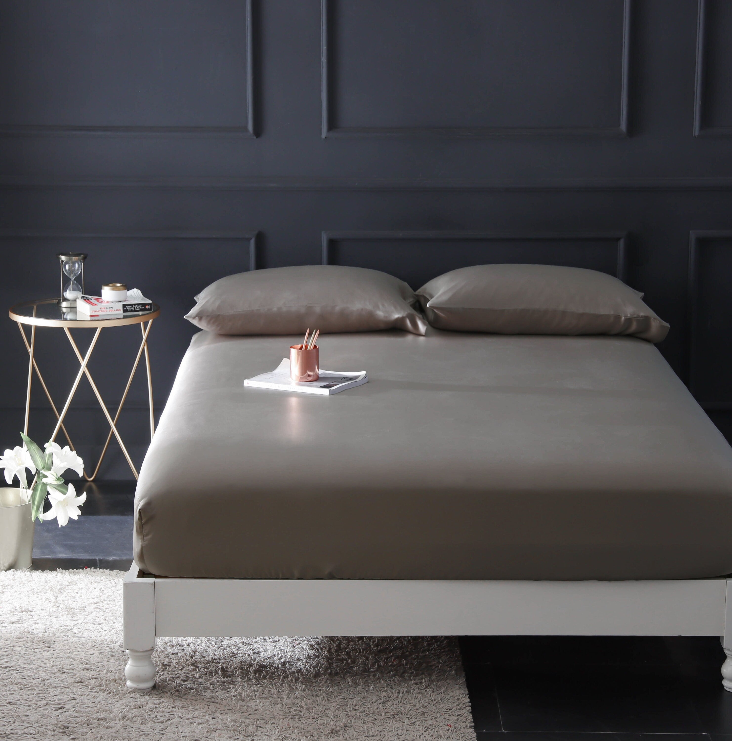 Genunie Silk fitted sheet Handmade in 30 momme pure silk/100% mulberry silk