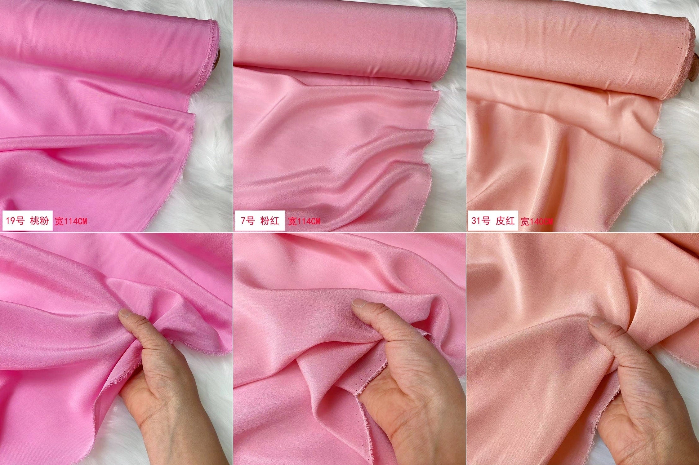 42 Colors Solid 16 Momme Silk Crepe de Chine Fabric - 140cm wide by the Yard