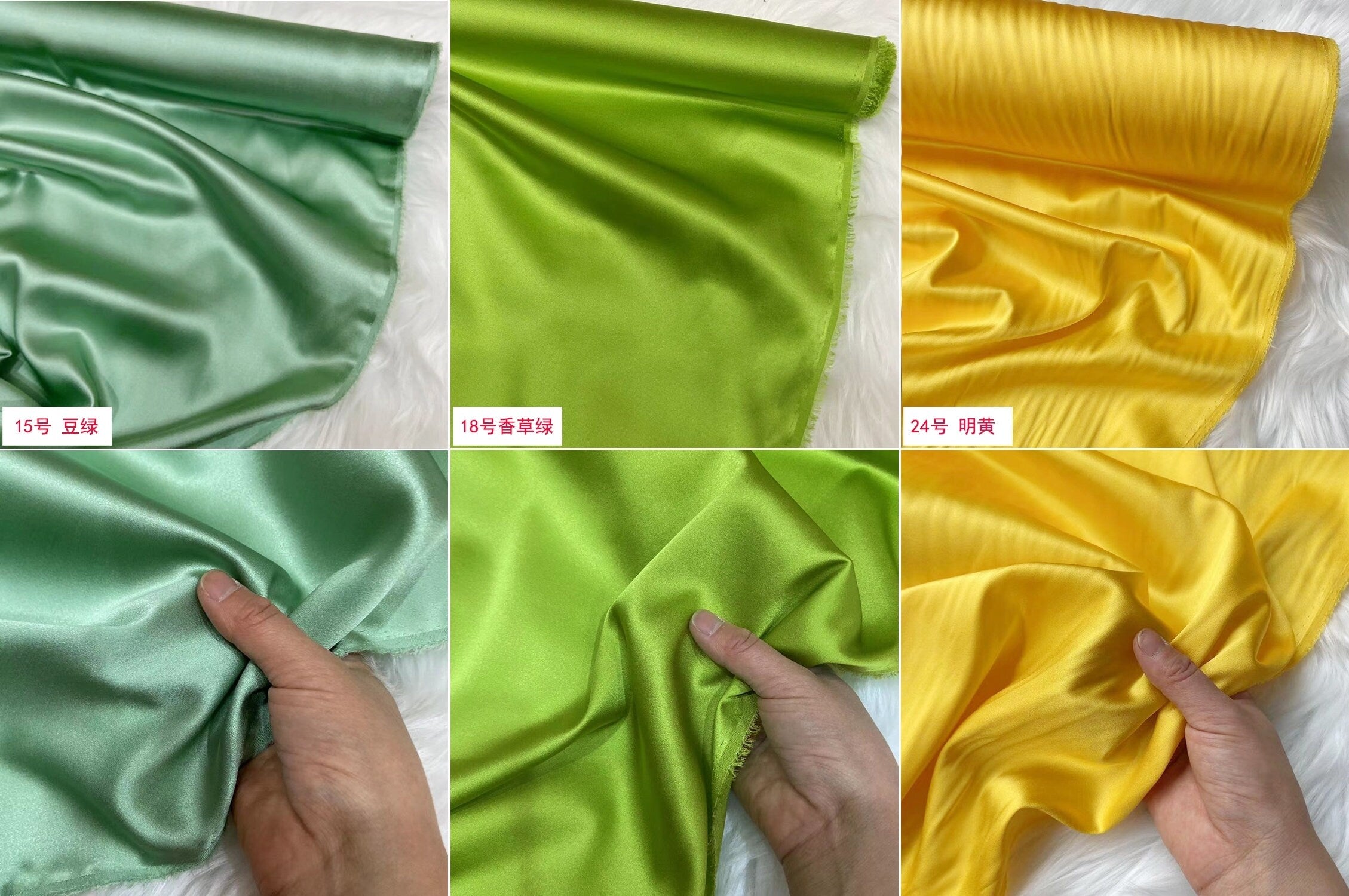 24 Multi Solid Colors 19 momme Stretch Silk Satin Fabric - 108cm wide by the Yard