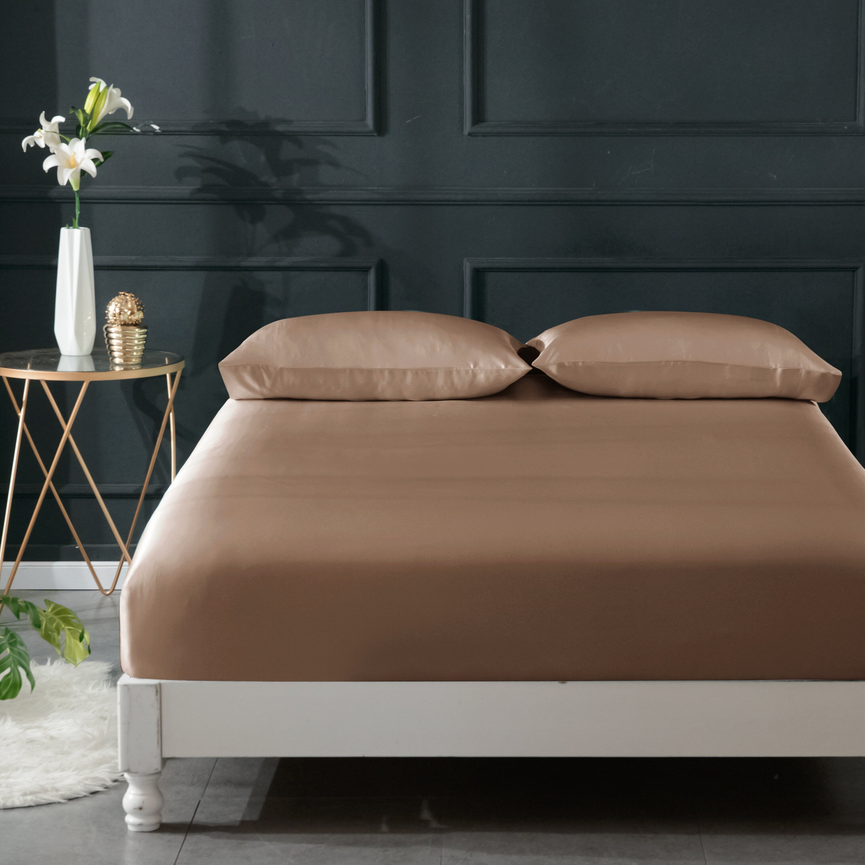 Genunie Silk fitted sheet Handmade in 30 momme pure silk/100% mulberry silk