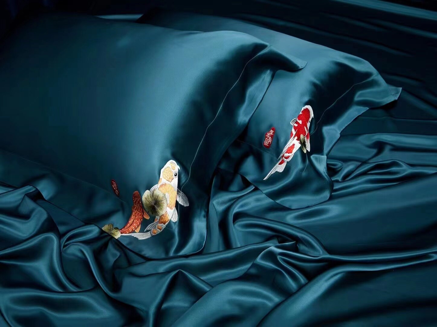 New collection Hand Embroidery/30 Momme Mulberry Silk Bedding Set 4pcs