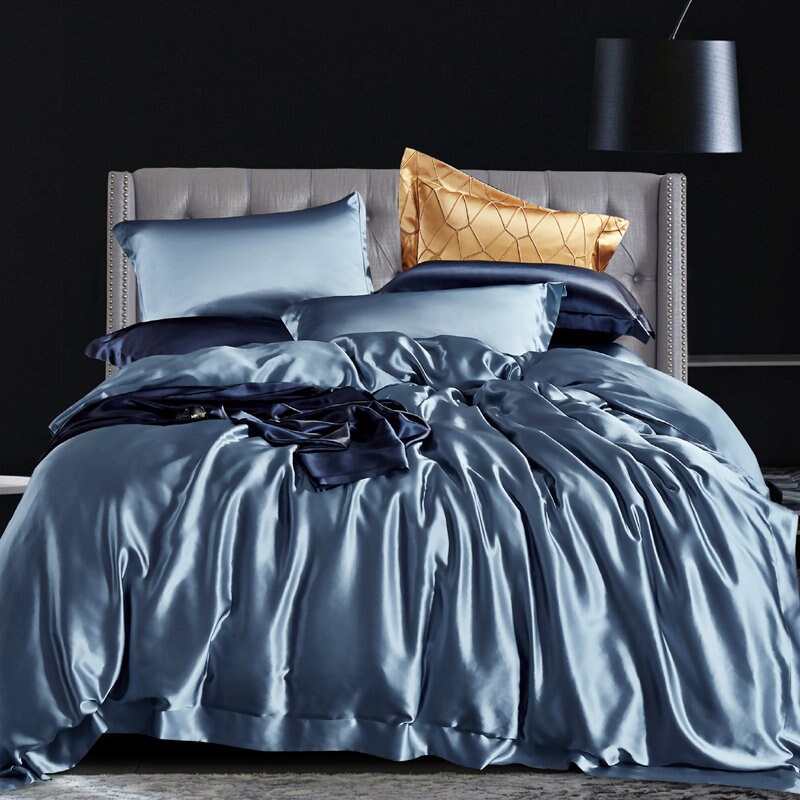 DUST BLUE - 30 Momme Silk Duvet Cover