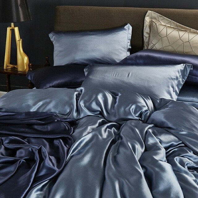 DUST BLUE - 30 Momme Silk Duvet Cover