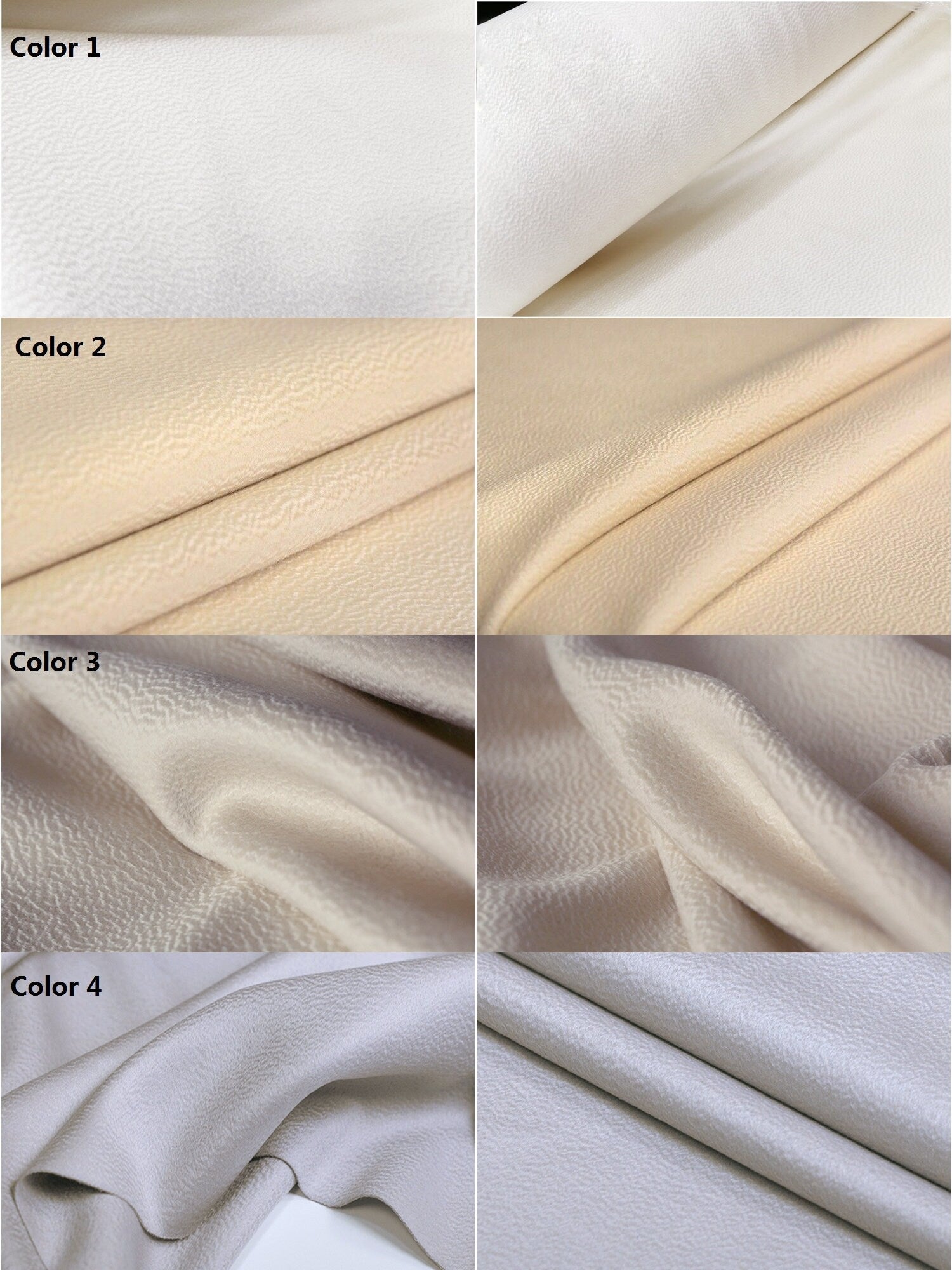 32 Colors Double Faced Water Corrugated Silk Cashmere Wool Fabric - 150cm wide by the Yard
