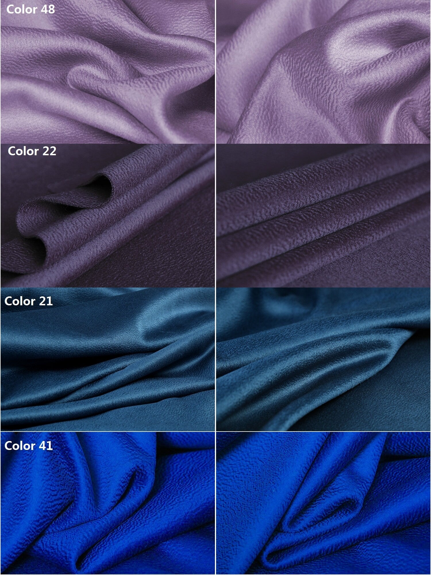 32 Colors Double Faced Water Corrugated Silk Cashmere Wool Fabric - 150cm wide by the Yard