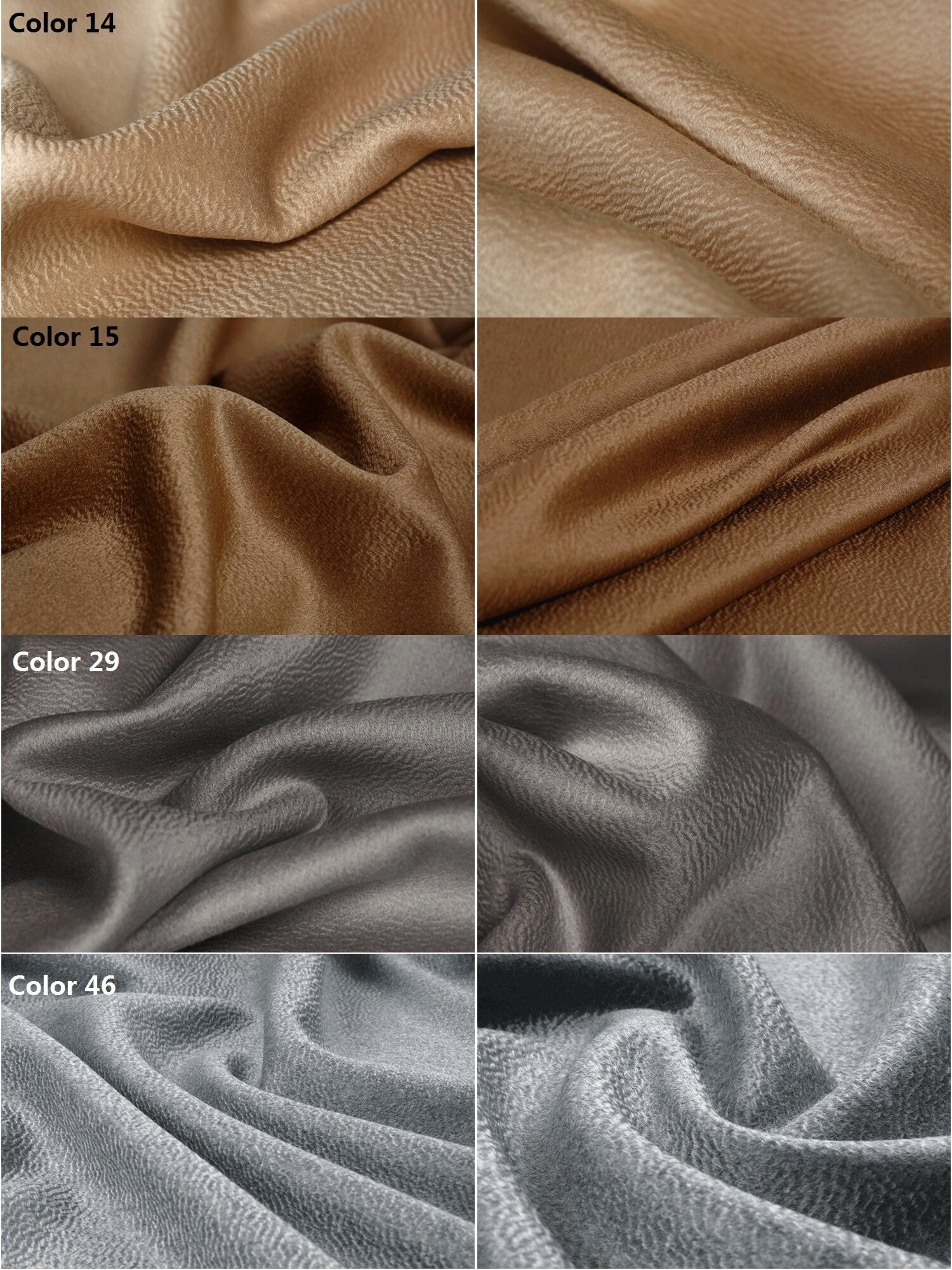 32 Colors Double Faced Water Corrugated Silk Cashmere Wool Fabric - 150cm wide by the Yard