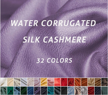 32 Colors Double Faced Water Corrugated Silk Cashmere Wool Fabric - 150cm wide by the Yard