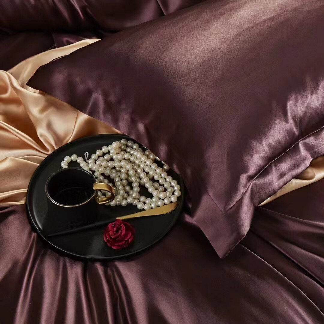 BERRY PURPLE - 25 Momme 100% Mulberry Silk Duvet Cover