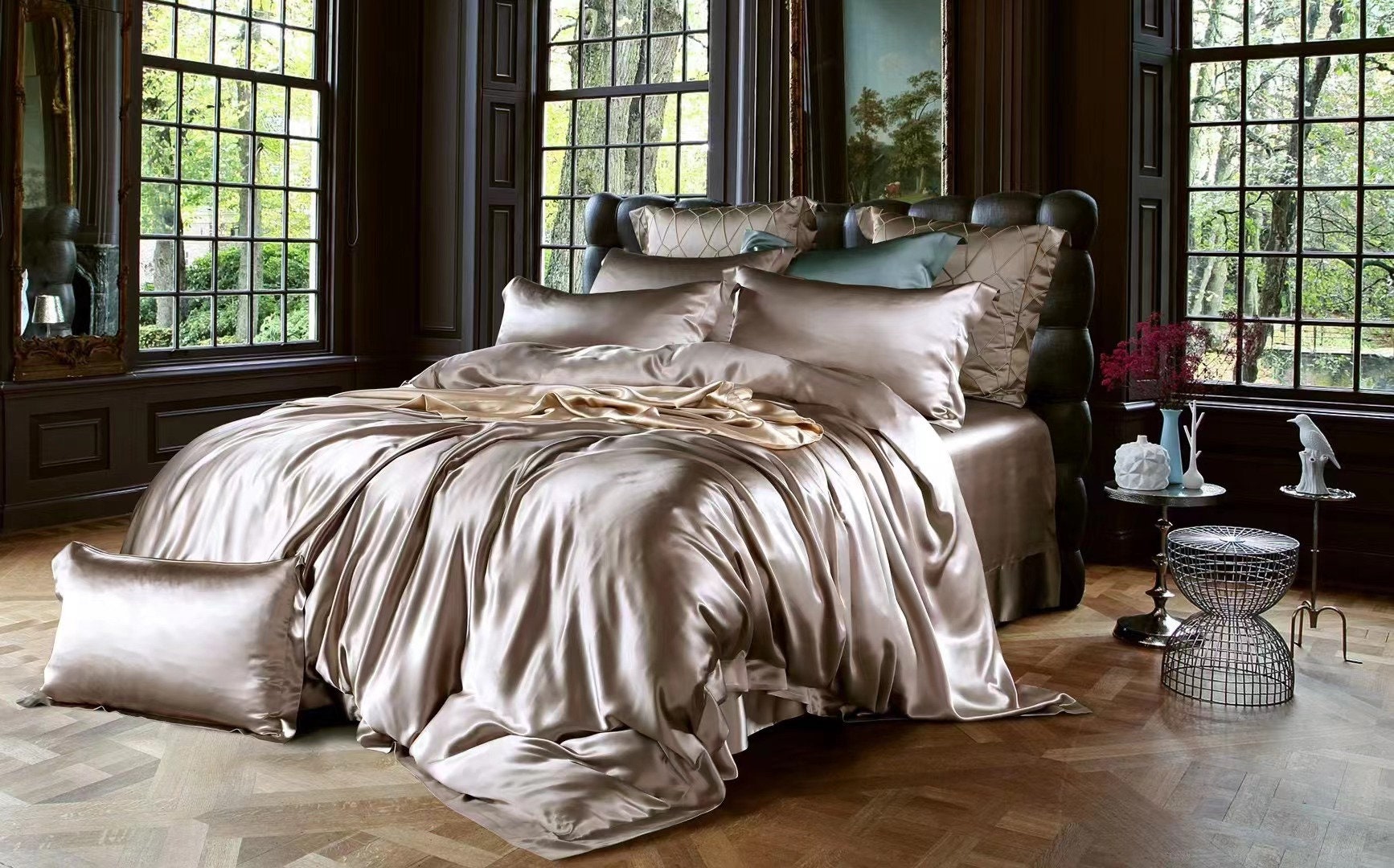 DARK GOLD - 25 Momme 100% Mulberry Silk Duvet Cover