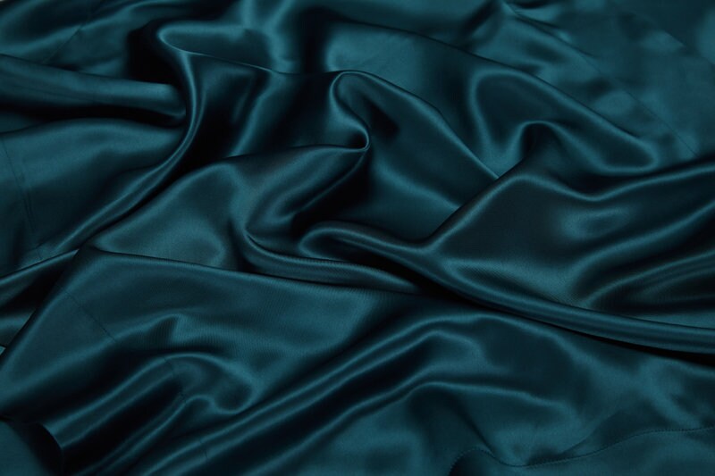 PEACOCK BLUE - 30 Momme Mulberry Silk Bedding, Silk Duvet Cover, Silk Fitted Sheet, Silk Flat Sheet, Silk Pillowcase, 100% SILK