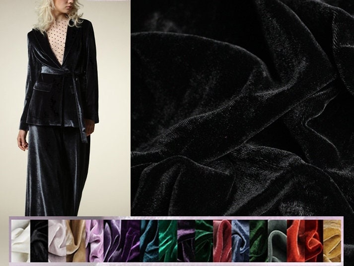 SIFS1 - Solid Colors Fine Stylish Silk Velvet Fabric 114cm wide by the Yard