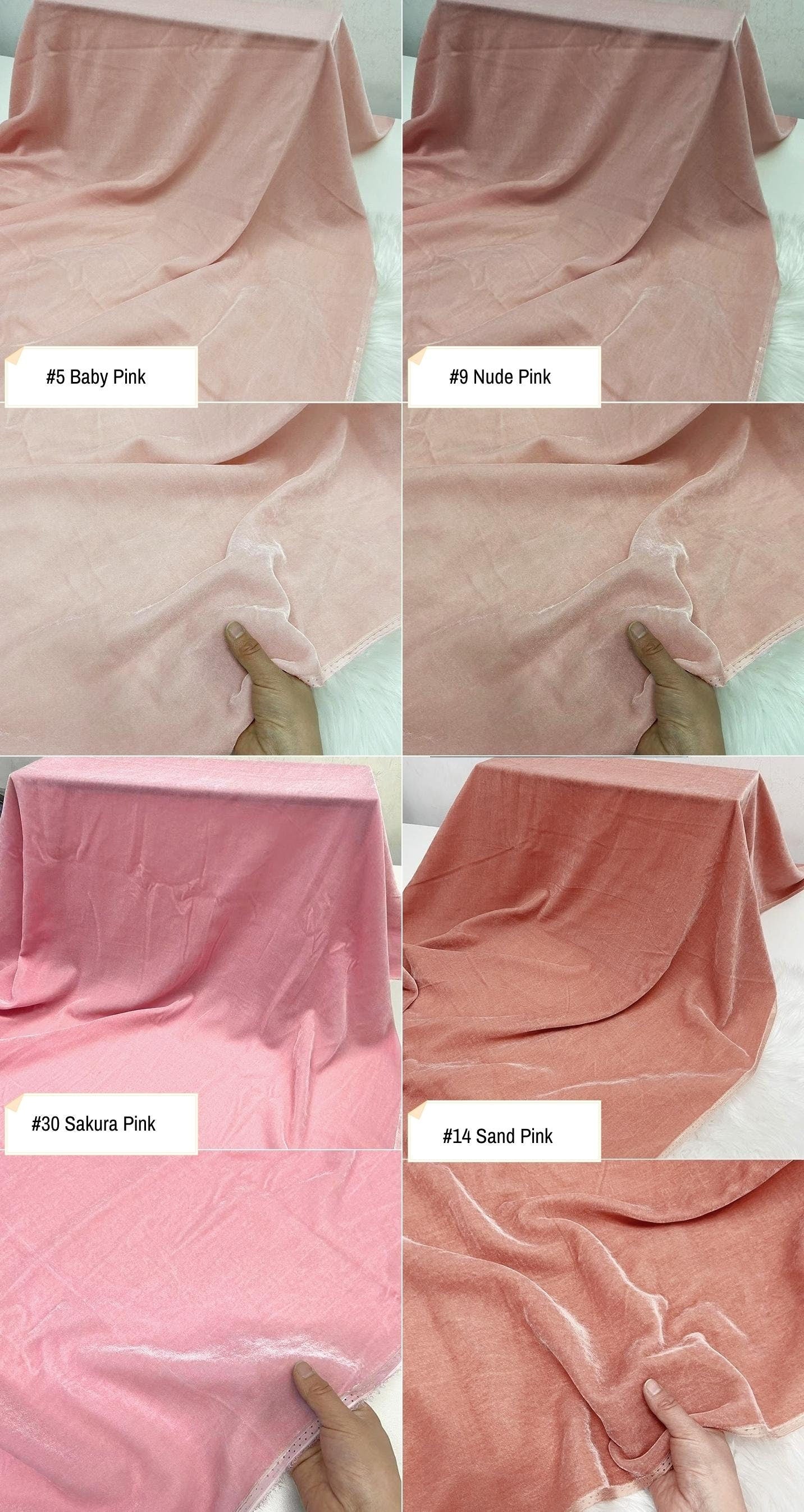 CHUNSE - 40 Momme 30 Solid Colors Silk Velvet Fabric 138cm wide by the Yard