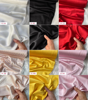 80 Colors #26-50 - 19 momme Stretch Silk Satin Fabric - 140cm wide by the Yard