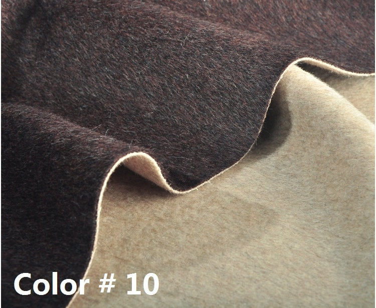 HUISEHEI - Double Sided Double Colors Alpaca Wool Fabric - 150cm wide by the Yard