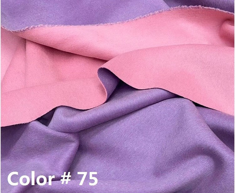 ZIFENHONG - Double Sided Double Colors Alpaca Wool Fabric - 150cm wide by the Yard