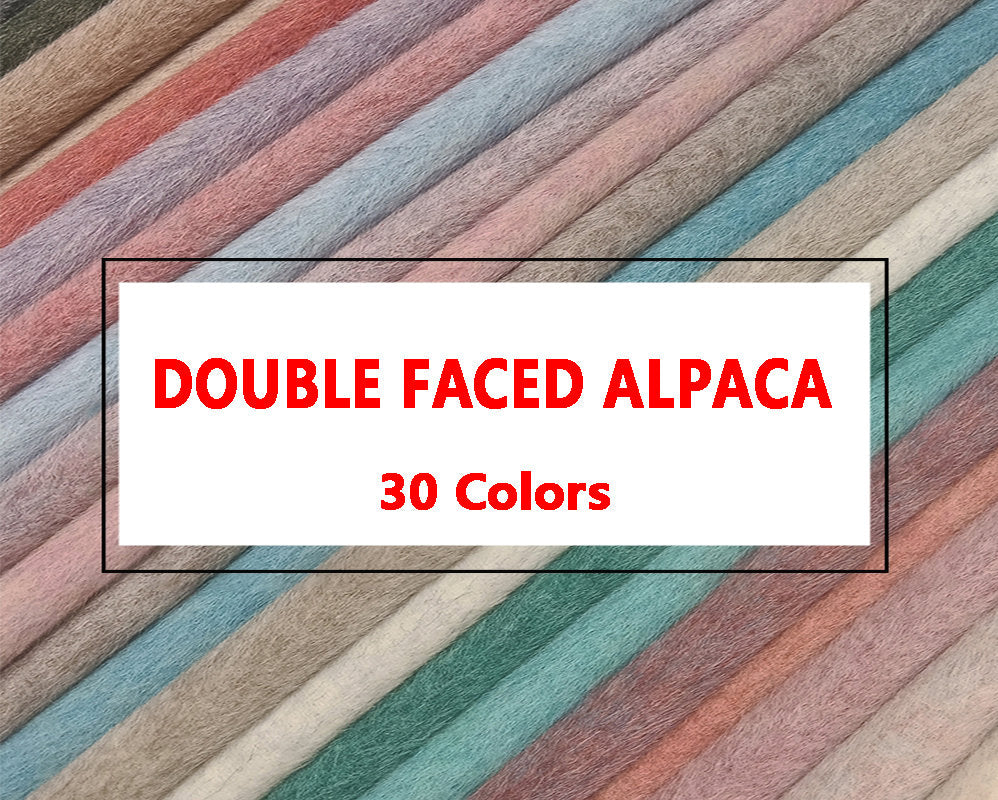 30 Colors - Mixed Colors Double Faced Alpaca Wool Fabric - 150cm wide by the Yard