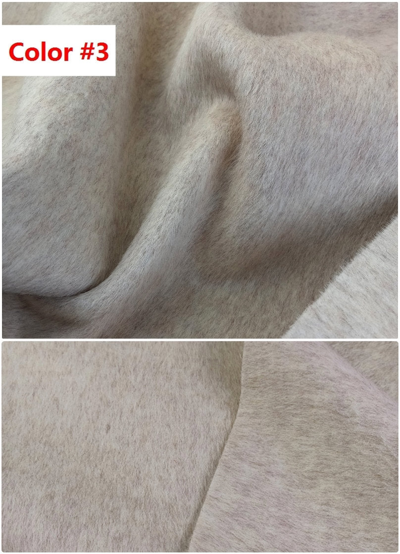 QIANSEXI - Mixed Colors Double Faced Alpaca Wool Fabric - 150cm wide by the Yard