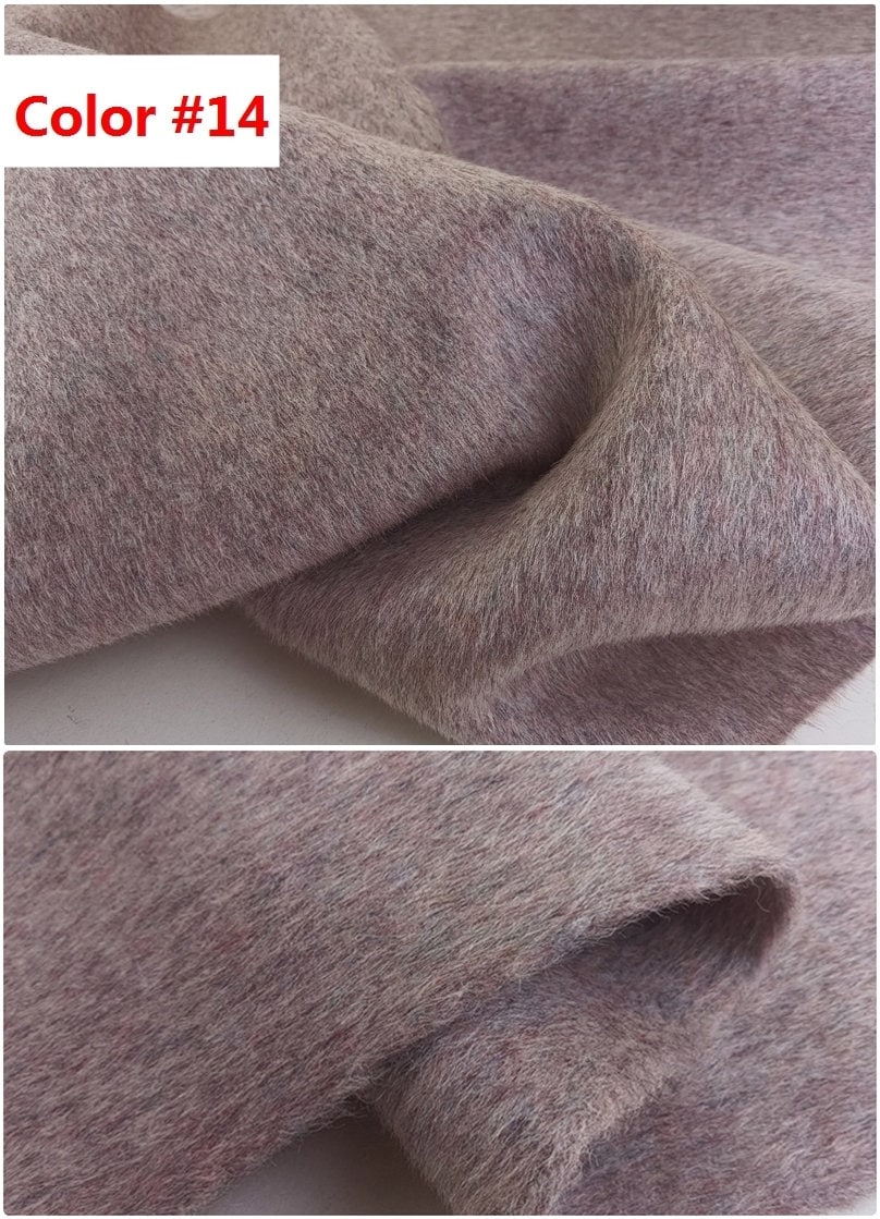 HONGSEXI - Mixed Colors Double Faced Alpaca Wool Fabric - 150cm wide by the Yard