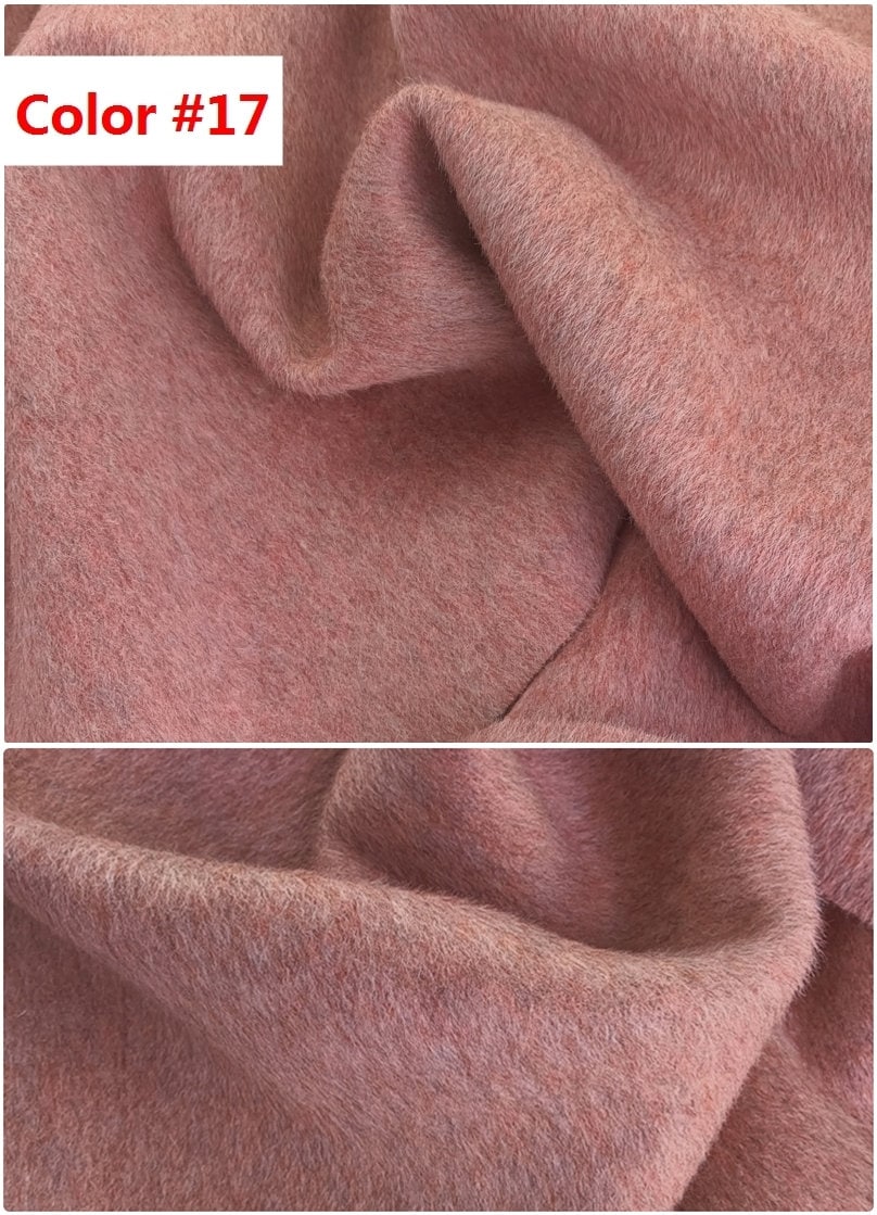 HONGSEXI - Mixed Colors Double Faced Alpaca Wool Fabric - 150cm wide by the Yard