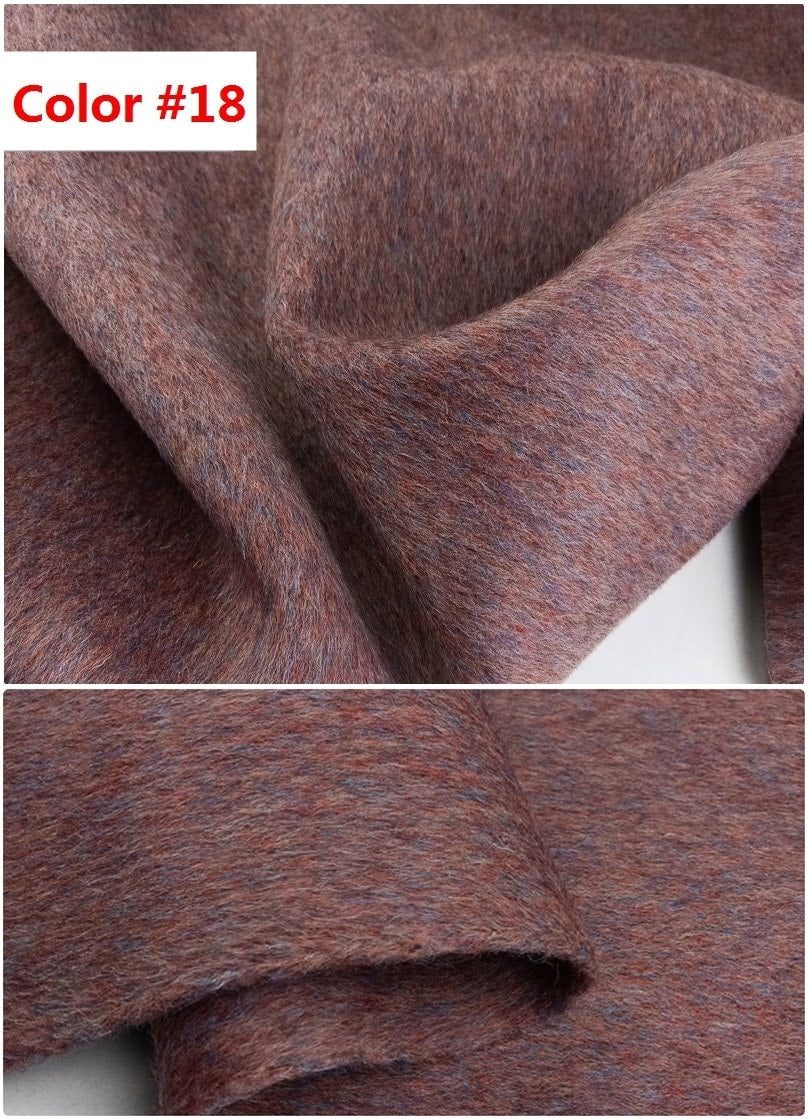 HONGSEXI - Mixed Colors Double Faced Alpaca Wool Fabric - 150cm wide by the Yard