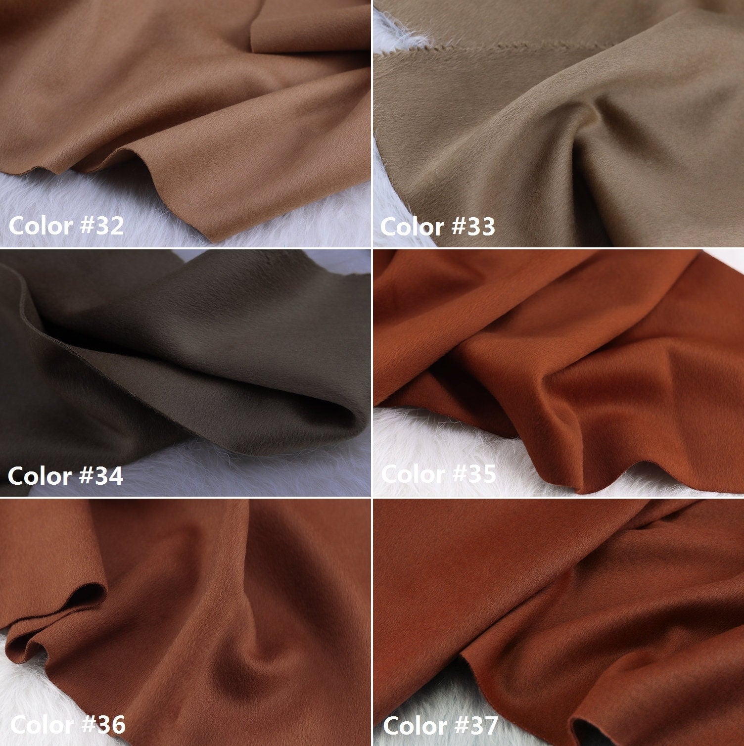 60 Colors - Double Faced Alpaca Wool Fabric - 150cm wide by the Yard