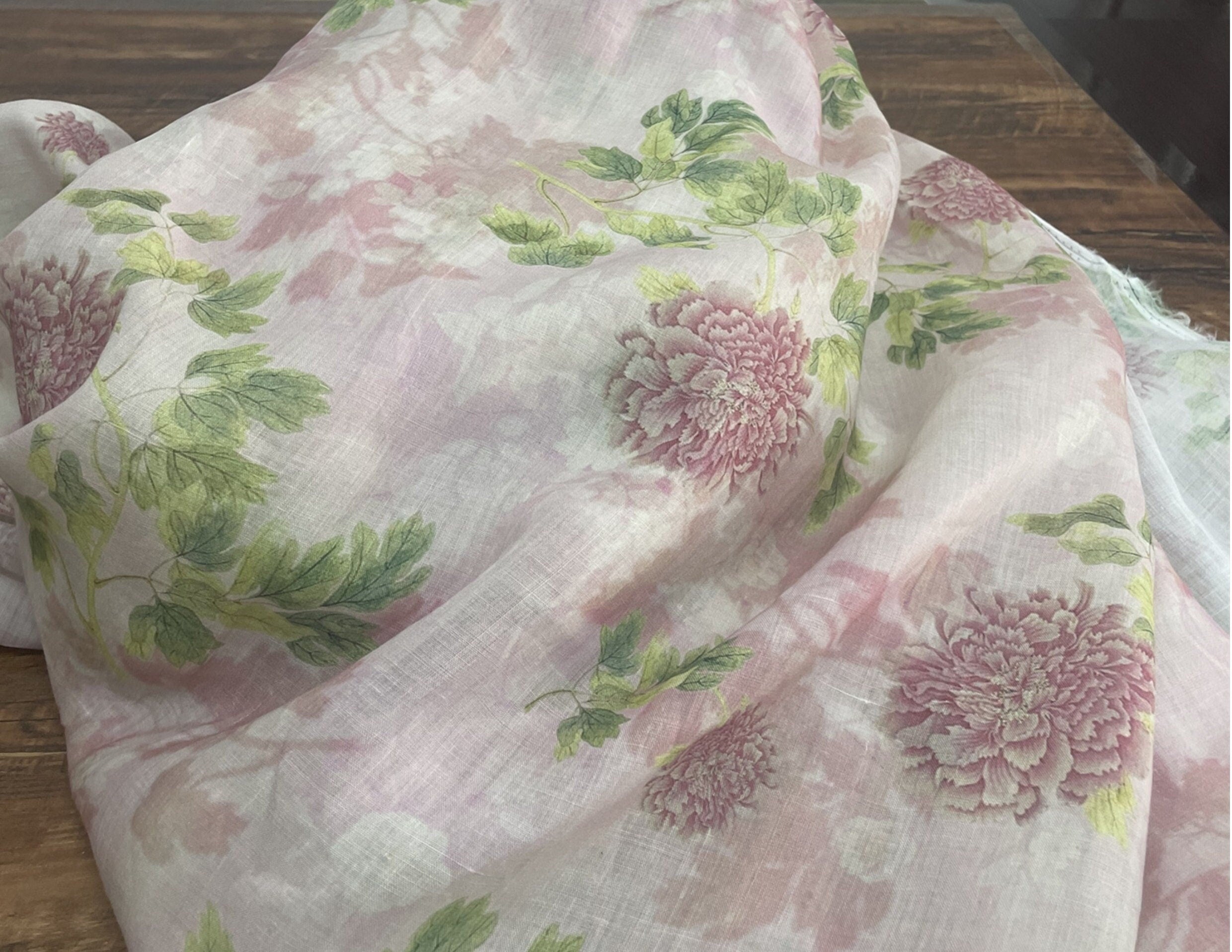 CHONGYIN - Digital Printing 42 Thread Count Ramie Fabric - 140cm wide by the Yard