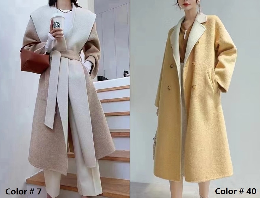 TUOHUAN - Double Sided Double Colors Alpaca Wool Fabric - 150cm wide by the Yard