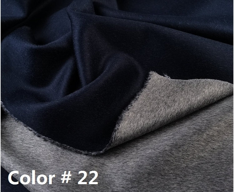 HUISEHEI - Double Sided Double Colors Alpaca Wool Fabric - 150cm wide by the Yard