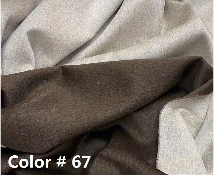 HUISEHEI - Double Sided Double Colors Alpaca Wool Fabric - 150cm wide by the Yard