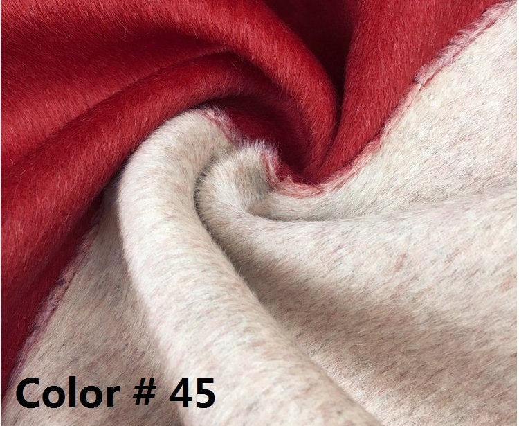 ZIFENHONG - Double Sided Double Colors Alpaca Wool Fabric - 150cm wide by the Yard