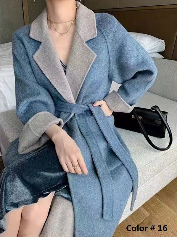 HUISEHEI - Double Sided Double Colors Alpaca Wool Fabric - 150cm wide by the Yard