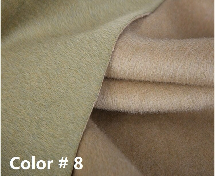 LVKABAI - Double Sided Double Colors Alpaca Wool Fabric - 150cm wide by the Yard