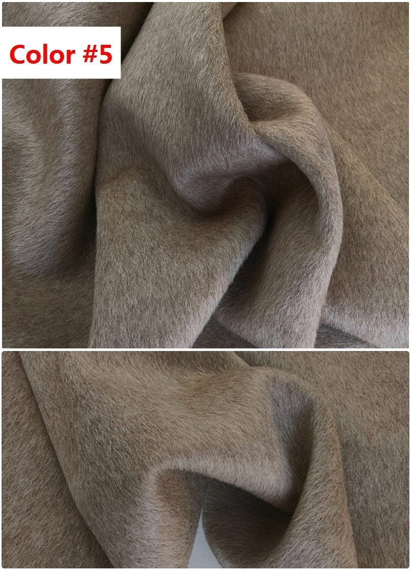 QIANSEXI - Mixed Colors Double Faced Alpaca Wool Fabric - 150cm wide by the Yard