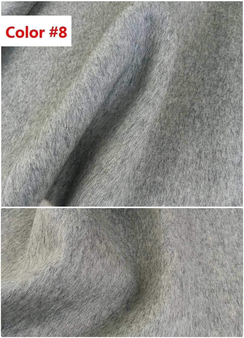 QIANSEXI - Mixed Colors Double Faced Alpaca Wool Fabric - 150cm wide by the Yard