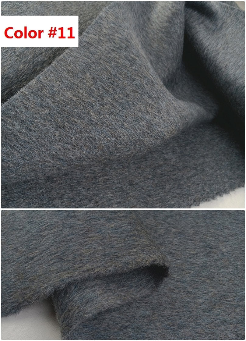 HONGSEXI - Mixed Colors Double Faced Alpaca Wool Fabric - 150cm wide by the Yard