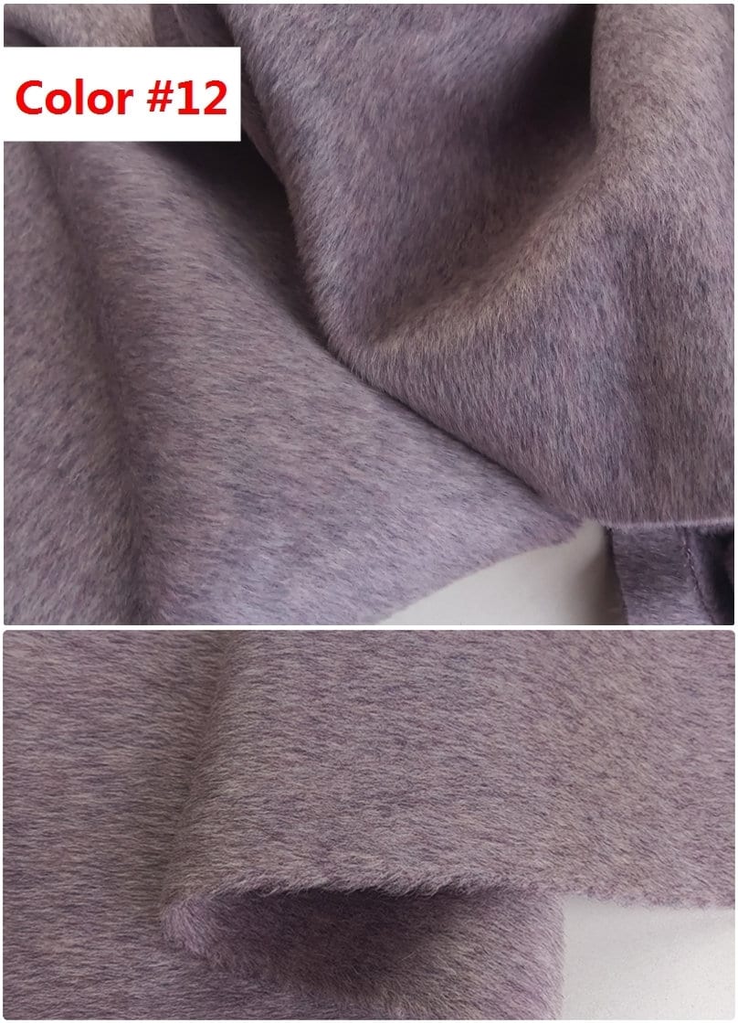 HONGSEXI - Mixed Colors Double Faced Alpaca Wool Fabric - 150cm wide by the Yard