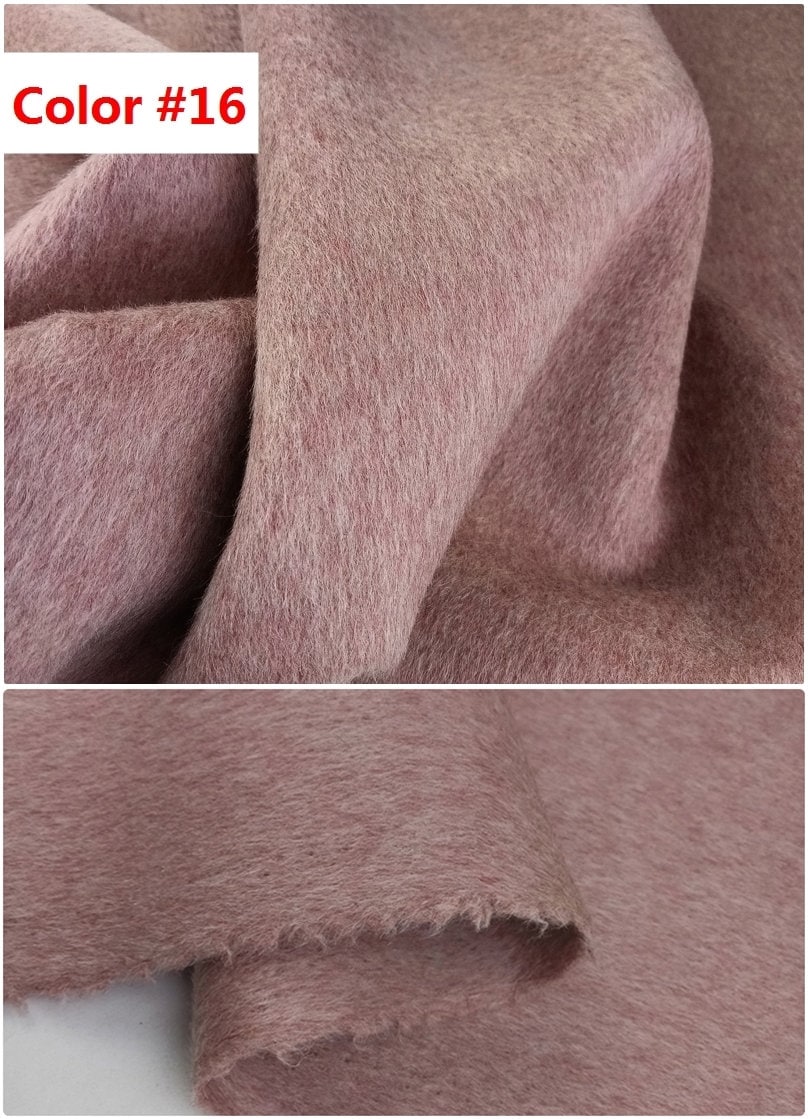 HONGSEXI - Mixed Colors Double Faced Alpaca Wool Fabric - 150cm wide by the Yard