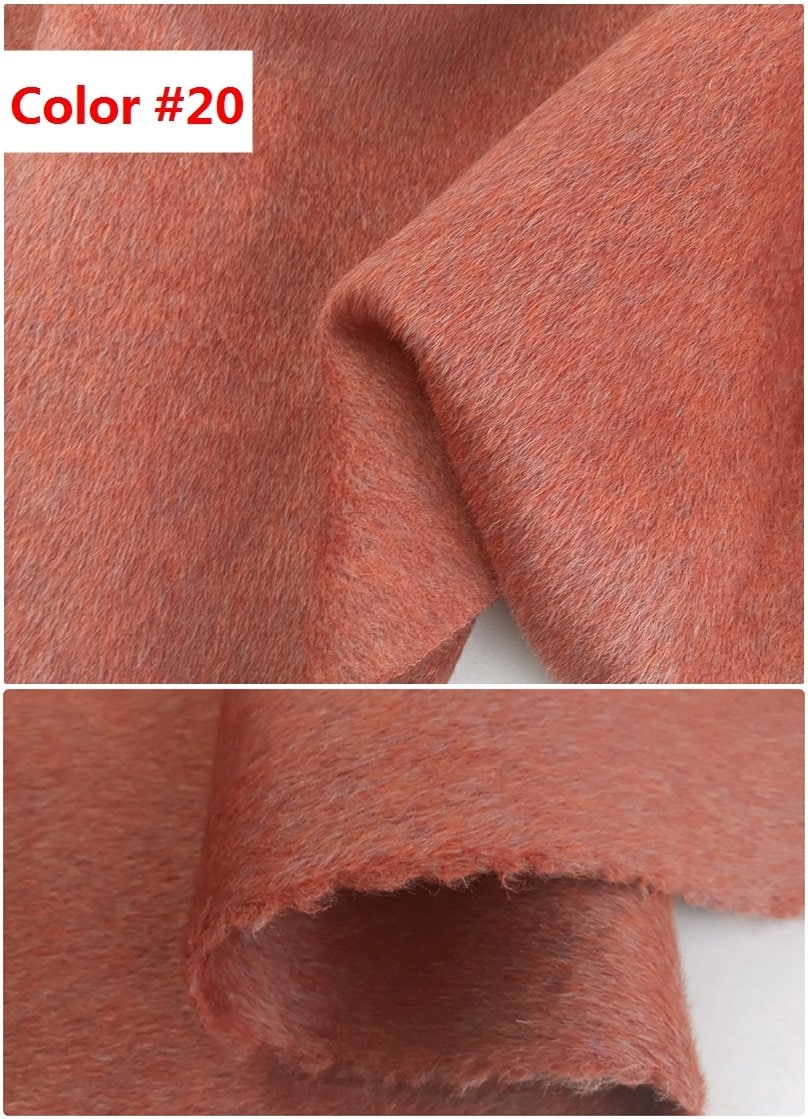 HONGSEXI - Mixed Colors Double Faced Alpaca Wool Fabric - 150cm wide by the Yard