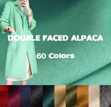 60 Colors - Double Faced Alpaca Wool Fabric - 150cm wide by the Yard