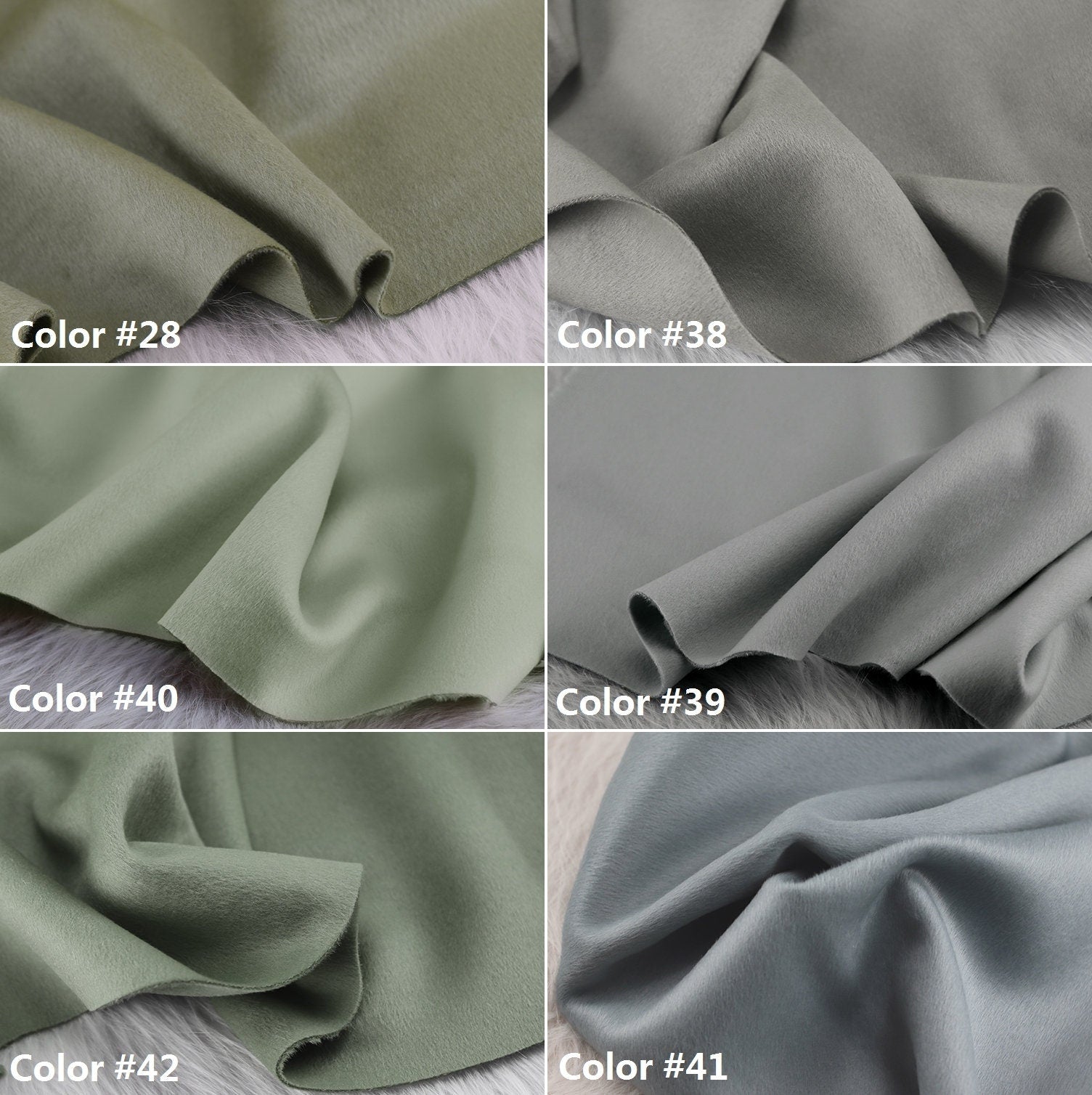 60 Colors - Double Faced Alpaca Wool Fabric - 150cm wide by the Yard