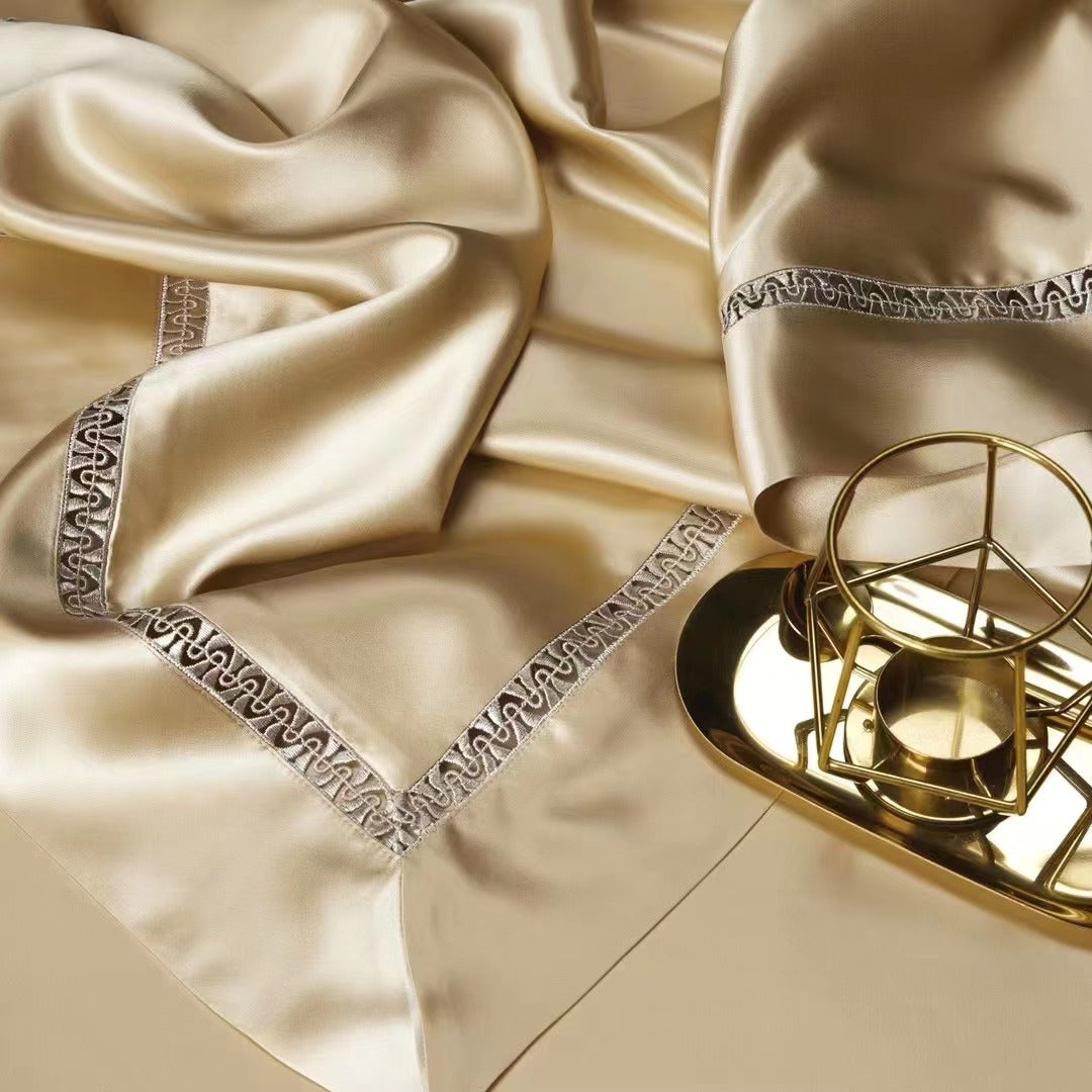 Unveiling the Epitome of Luxurious Beauty: Introducing Our Lace Silk Bedding Set