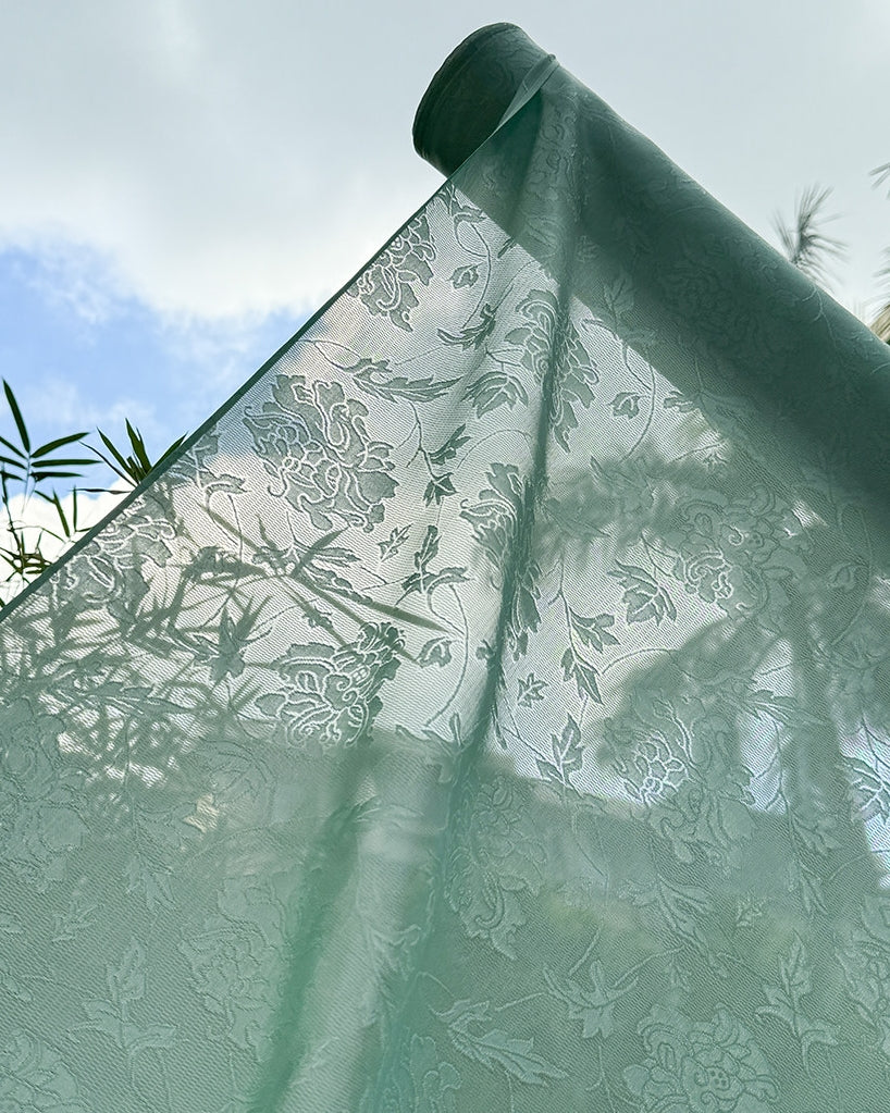 Chinese Jiao Luo leno silk showing twisted-warp openwork structure
