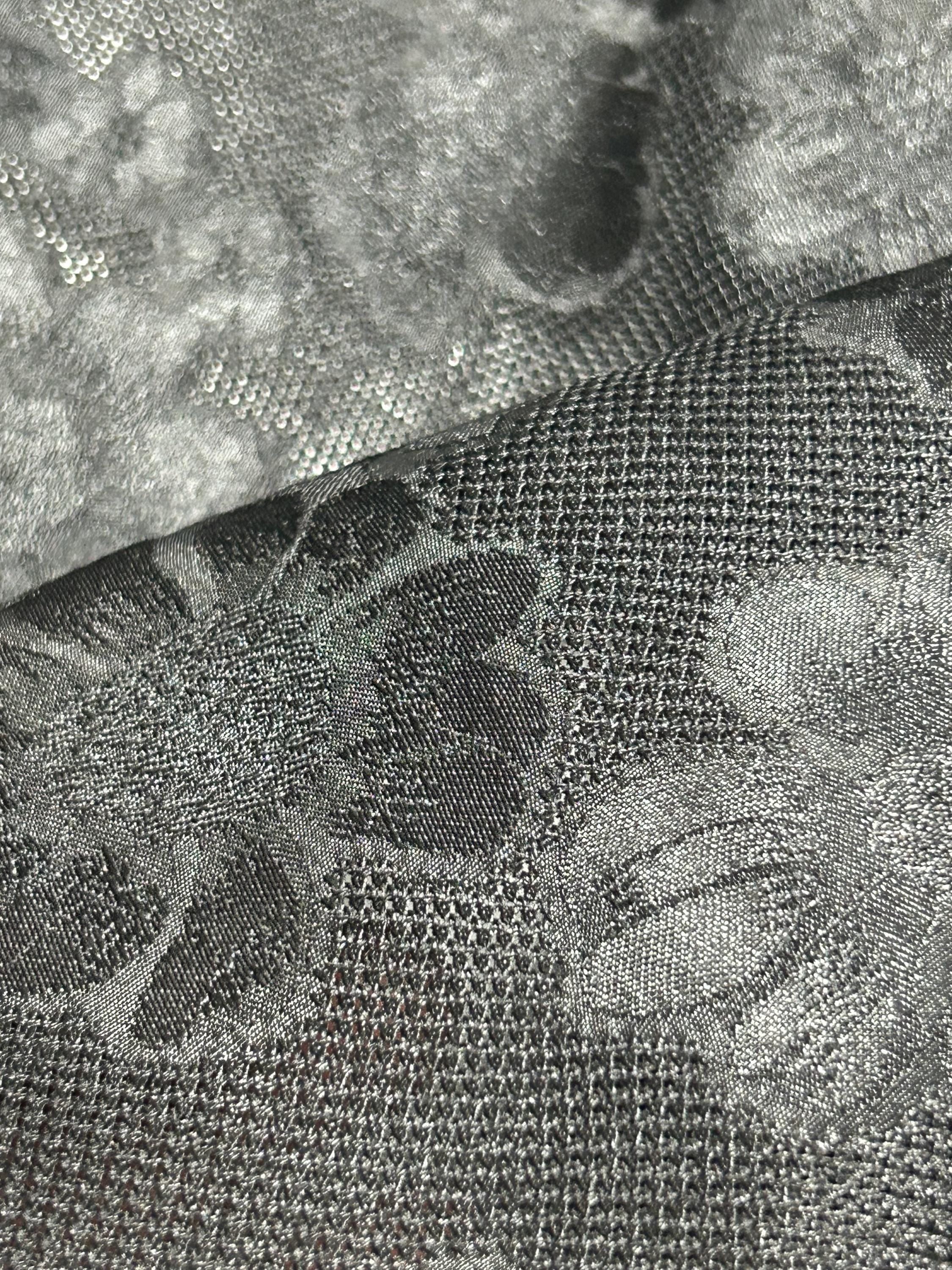 LJJLENO - 36 Momme Heritage Handmade Jacquard Black & Brown HUALUO Mud Silk Fabric - 90cm wide by the Yard