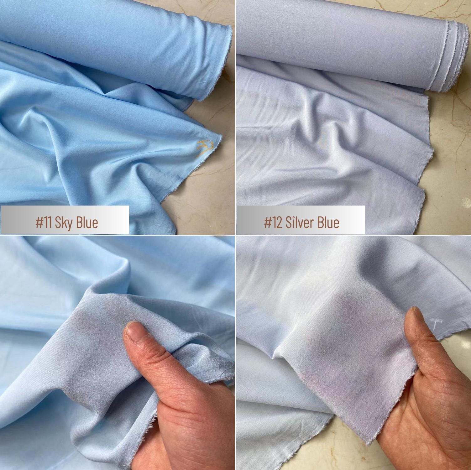 16 Momme Stretch Silk Crepe Fabric – 20 Colors, 42.5" Wide, 93/7 Silk/Spandex