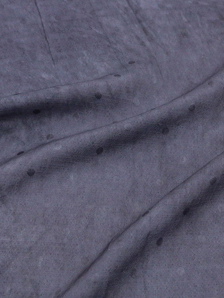 BODIA - Polka Dots Jacquard Handmade Gambiered Ganton Tussah Silk Fabric - 135cm By the Yard