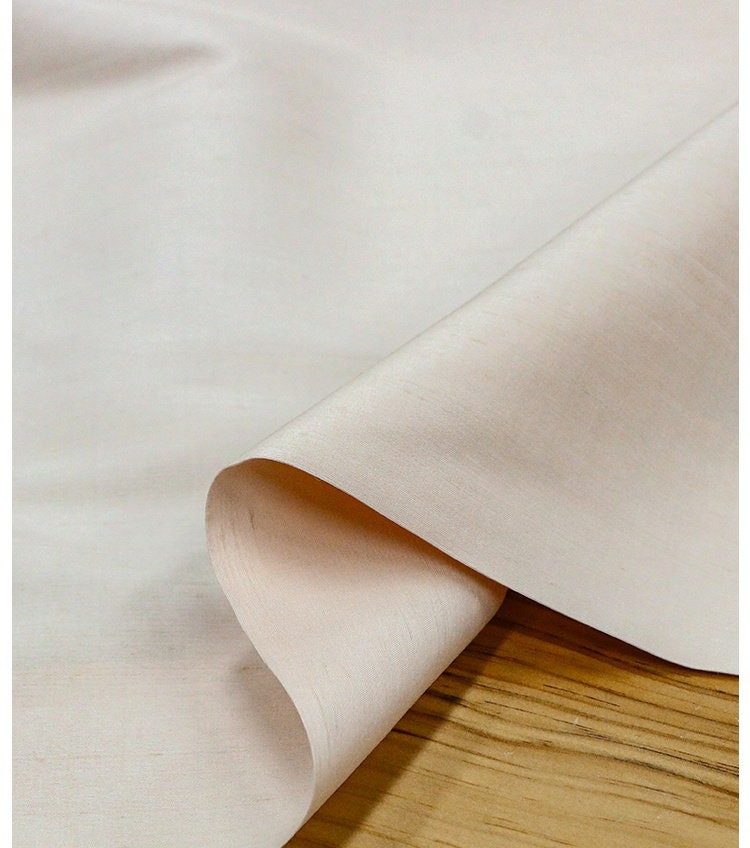 JILIB -  Handmade Gambiered Ganton Tussah Silk Fabric - 115cm wide by the Yard