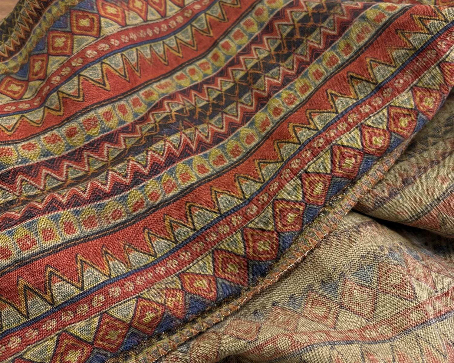 BJSHKE - 100% Linen, Vintage Style Digital Prints, 200 gram 135cm wide by the Yard