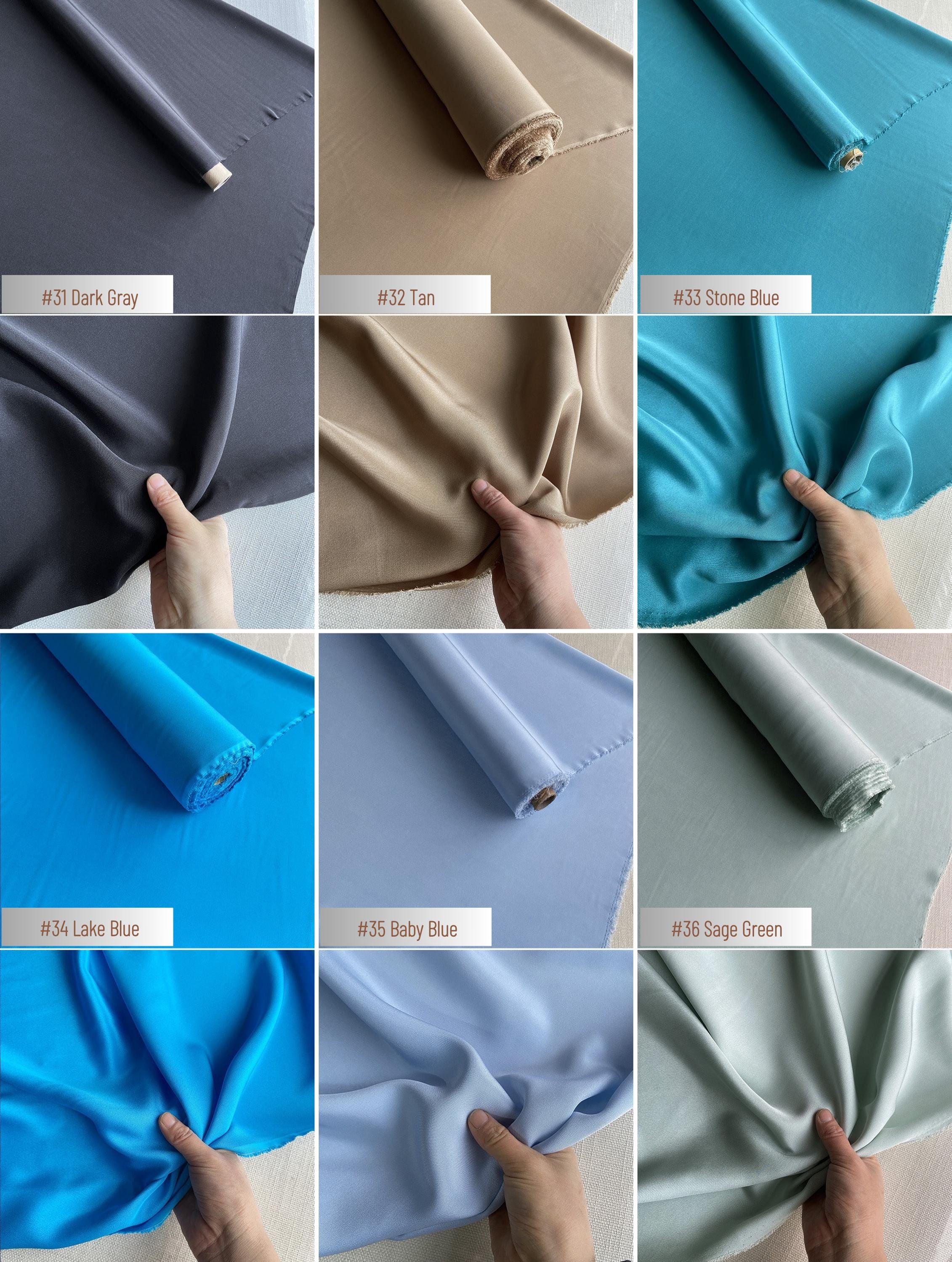 Heavy 30 Momme Silk Crepe de Chine Fabric – 45" Wide, 43 Colors, 100% Mulberry Silk
