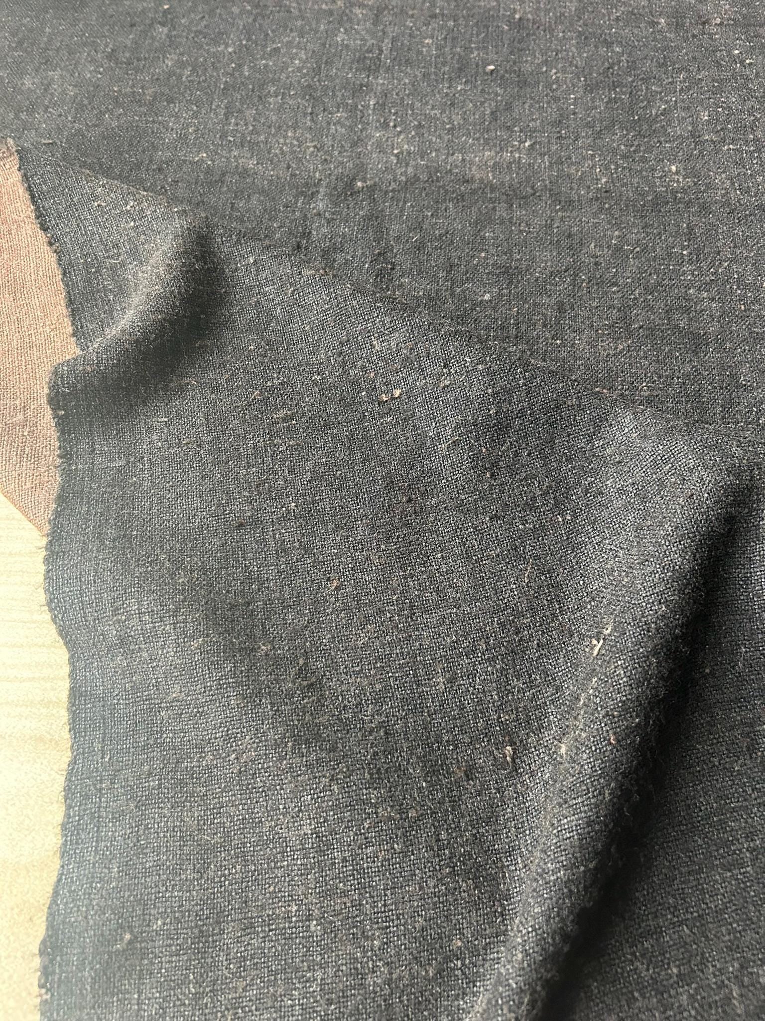 KCYEZUOSI - 78 Momme 100% Tussah Slub Mud Silk Fabric, Black and Brown,108cm wide by the Yard