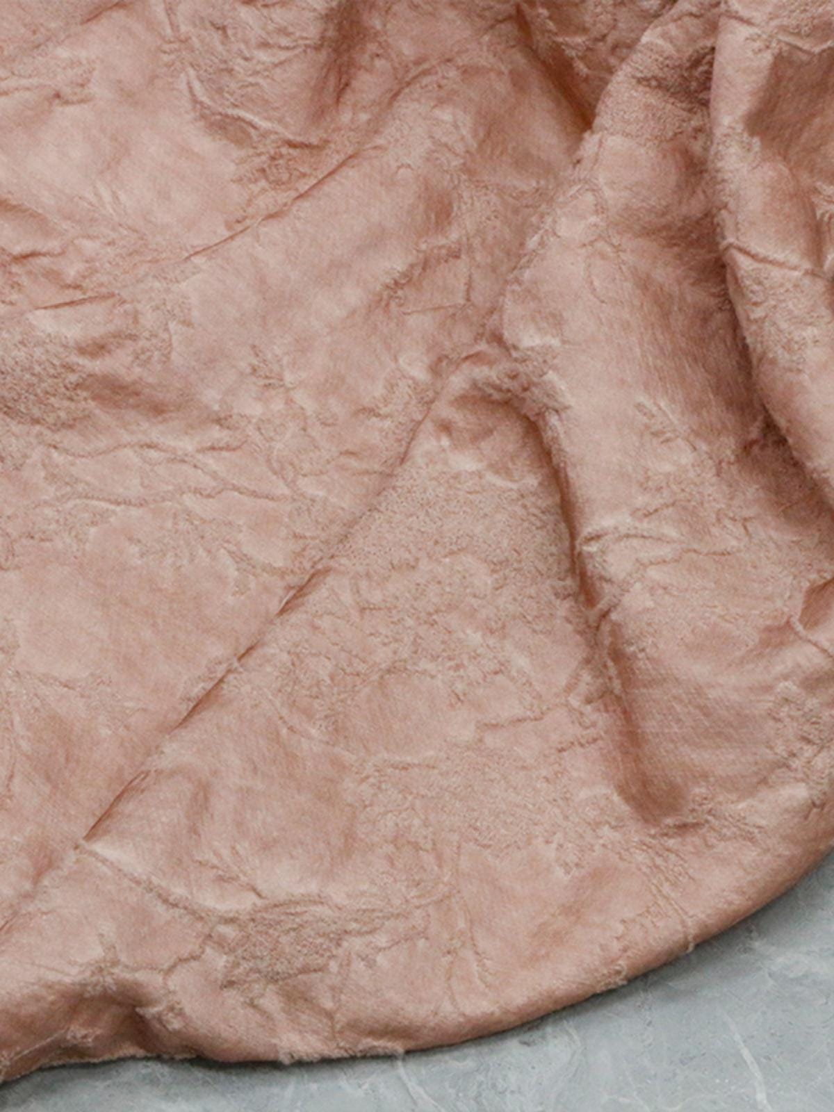 SIMOFS - 43 Momme Flowers Jacquard Mulberry Silk Wool Cotton Blend Silk Fabric - 135cm wide by the Yard